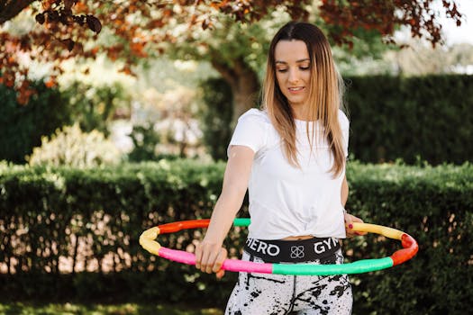 happy woman exercising outdoors