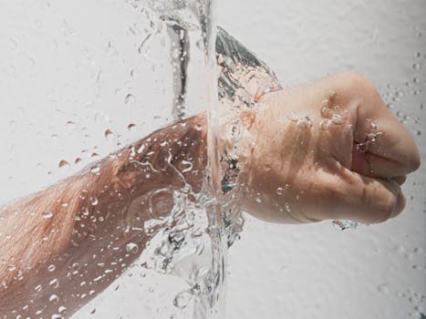 clean hands washing with soap